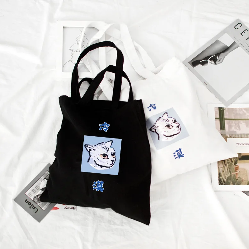 Новые продукты Мультфильм Крутой Печатный Забавный простой один-сумка тканевая через плечо супермаркет экологически чистые покупки