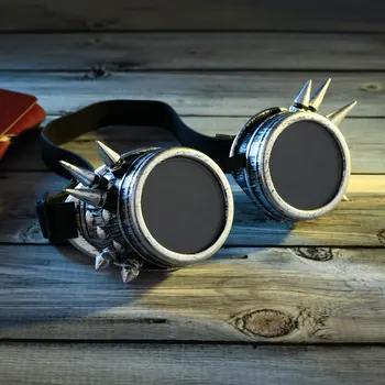 

Vehemo Double Lens PC Motorcycle Retro Glasses Goggles Road Dirt Dustproof Universal Punk Style
