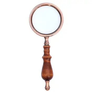 

Handheld Magnifier Suitable for Reading Books Maps Crosswords Wood and Zinc Alloy 40DC12