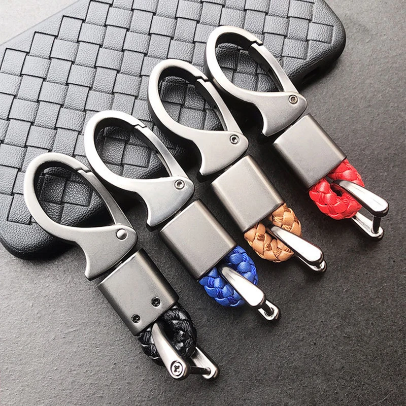 

key cover amg Fashion leather car keychain key ring for Volkswagen Honda Toyota Kia BMW Audi Mercedes keychain braided rope
