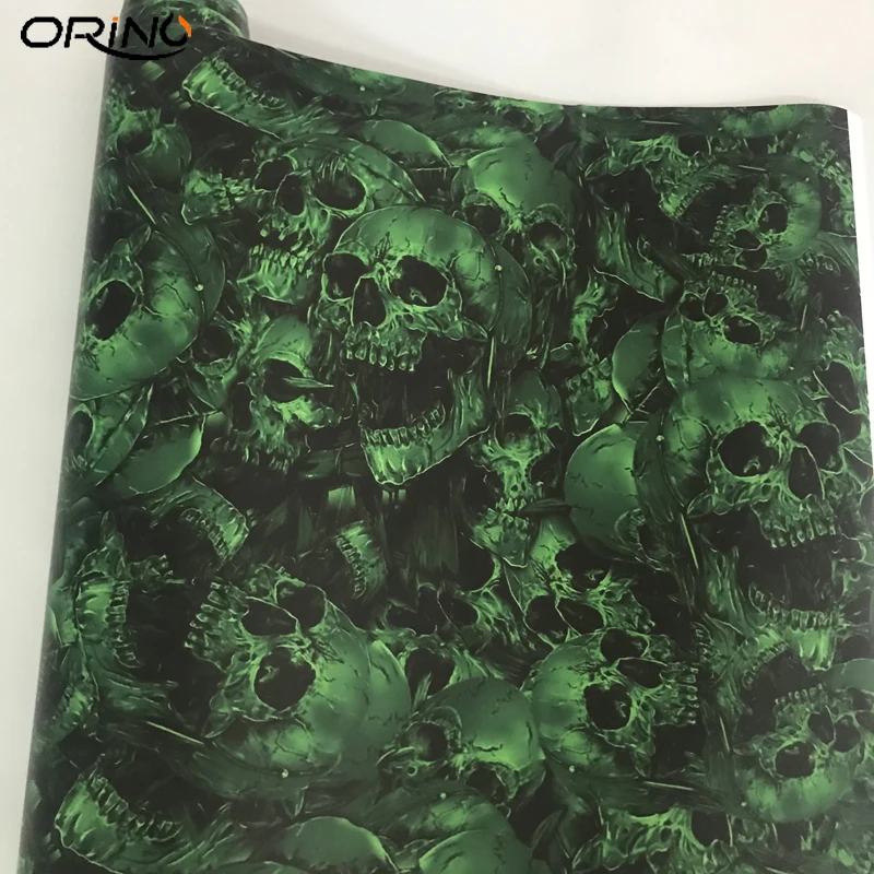 Green Skull Sticker Bomb Vinyl Wrap-4
