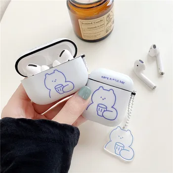 

Cute Bear Earphone Case For Apple AirPods 3 2 1 Headphone Protection Covers For air pods Pro Cases Funny IMD Charging Box Capa