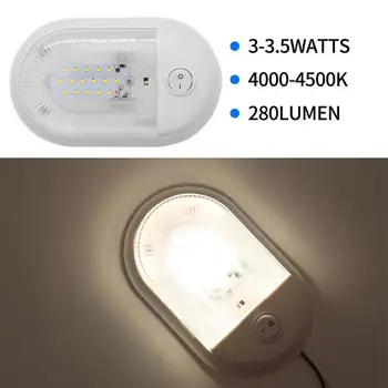 

24 LED Ceiling Dome Light 12V/24V with On/Off Switch for RV Marine Yacht Camper Low Consumption and High Brightness