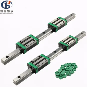 

2pc HGR15 HGH15 Square Linear Guide Rail L=200mm-1500mm +4 pc slide bearing block HGH15CA/flang HGW15CC CNC Router Engravin