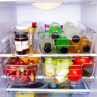 Refrigerator Storage Box Clear Kitchen Cabinet Drawer PET Egg Food Organizer Fruit Fresh keeping Container M