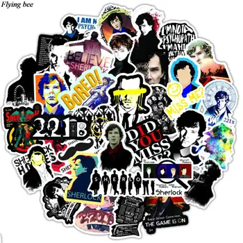 

Flyingbee 50 Pcs Sherlock Scrapbooking Stickers Decal For Snowboard Laptop Luggage Car Fridge Car- Styling Sticker X0989