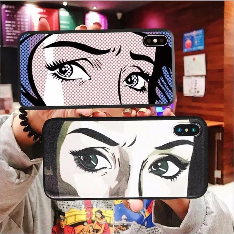 Celebrity Style Applicable iphonexsmax Illustration Eyes 7plus Apple XR Phone Case Soft | Мобильные телефоны и аксессуары