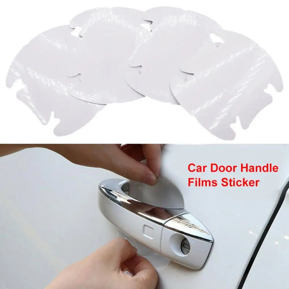 4Pcs Universal Transparent Car Door Handle Anti Scratch Films Sticker Protector Car Accessories