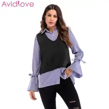 Женский модный Повседневный однотонный вязаный свитер с v-образным вырезом без рукавов весна/зима/осень обычный жилет Топ