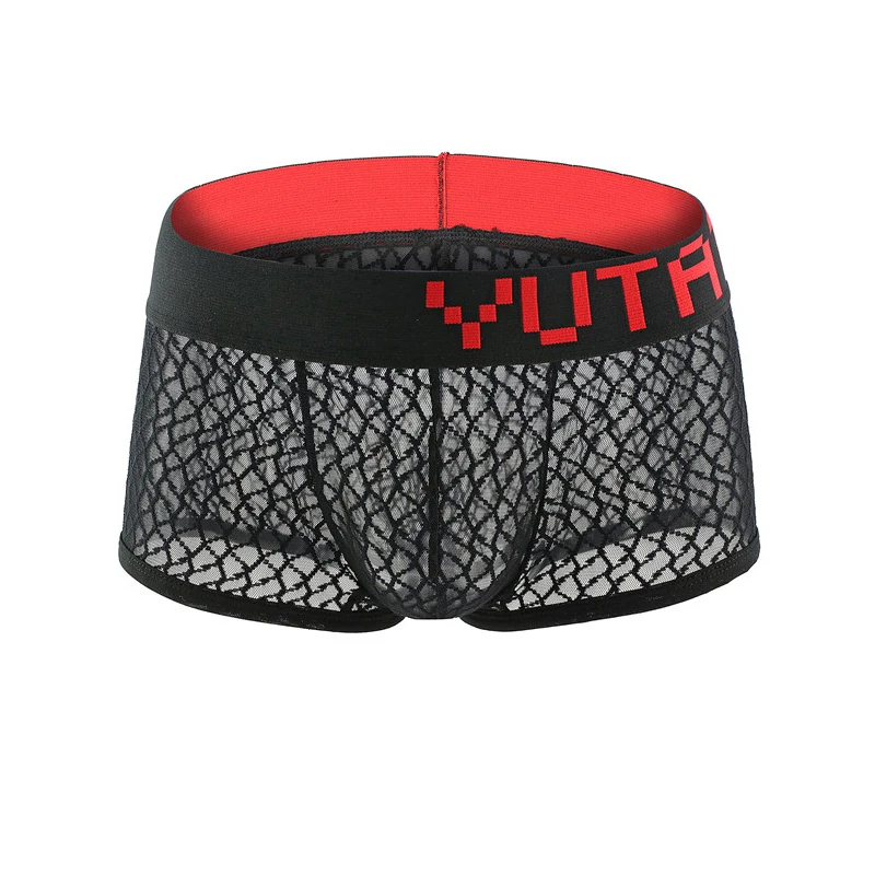 Men Underwear Boxers Low Waist Underpants Breathable Men Shorts Summer and Quick-drying Shorts U-shaped Pocket Underwear