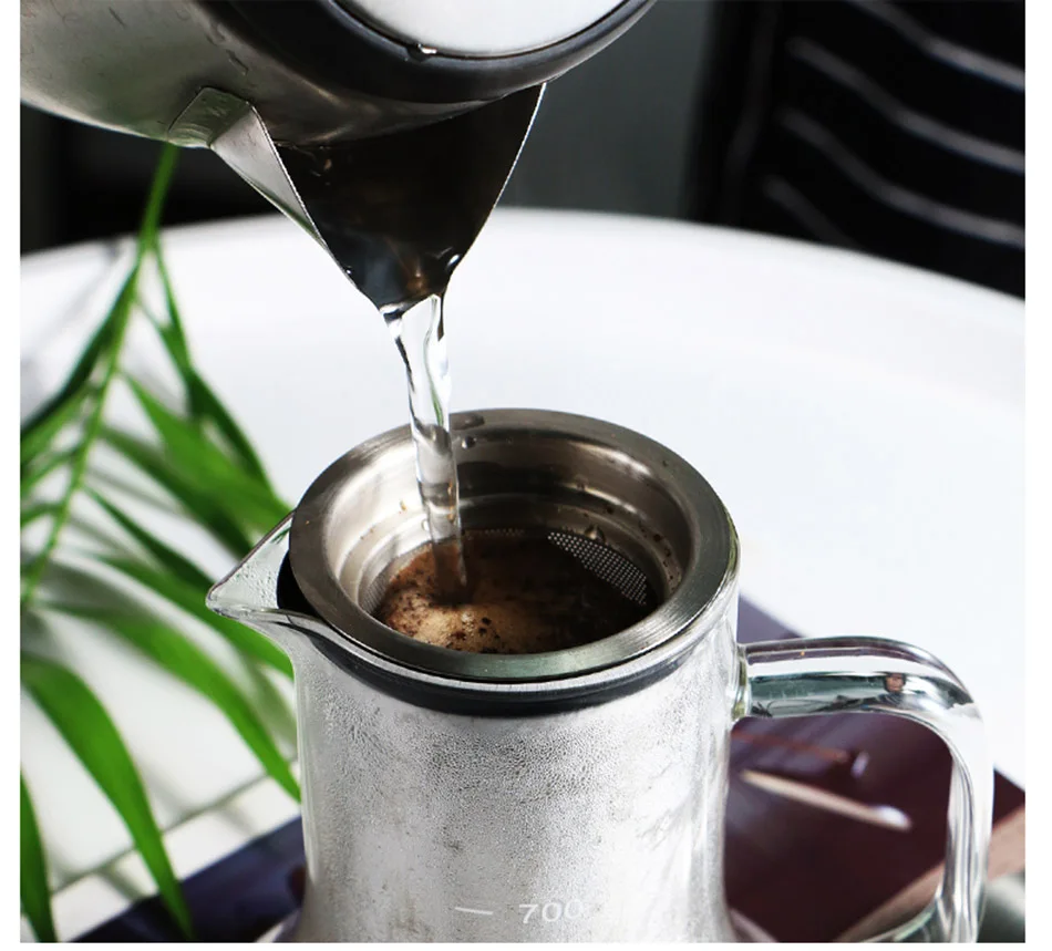 MICCK Портативный мокко холодного пива Cafetera фильтр многоразовые Стекло Чай заварки Кофеварка инструмент кофеварка для приготовления эспрессо на капельная, для воды и льда Кофе фильтр
