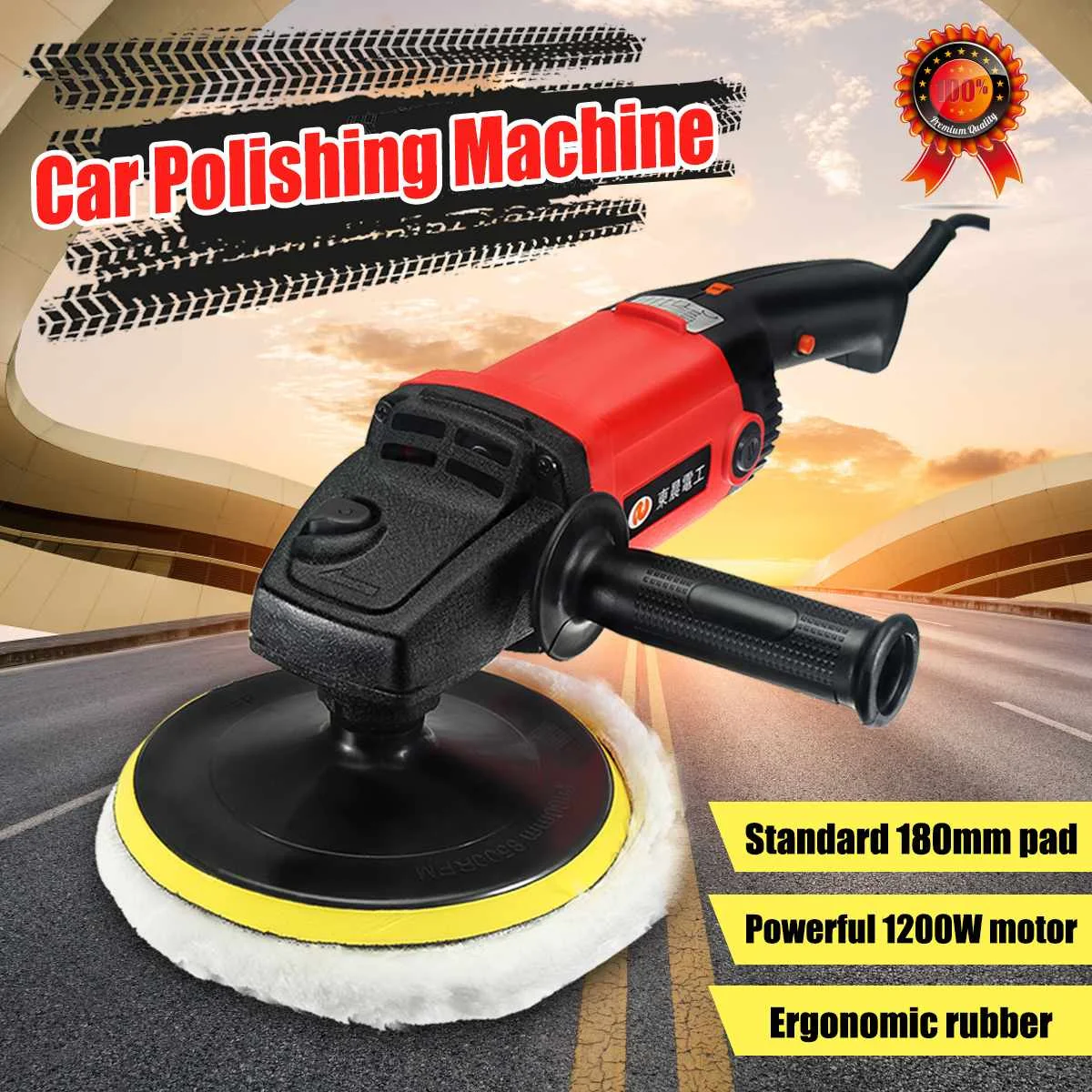 

220V 1200W Grinder Mini Polishing Sanding Waxing Machine Car Polisher Sanding Machine Orbit Polish Adjustable Speed Power Tools