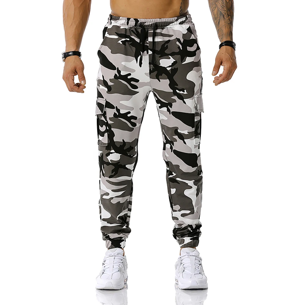 Camouflage Printed Pants Men Autumn Drawstring Long Sport Joggers Male Casual Pockets Streetwear ropa hombre D30 | Мужская одежда