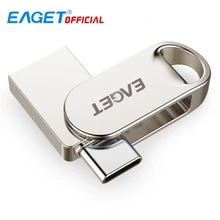 EAGET CU30 16 Гб/32 ГБ/64 Гб/128 Гб металлический USB 3,0/type-C флеш-накопитель карта памяти OTG Тип C флеш-накопитель Мини U диск для ПК