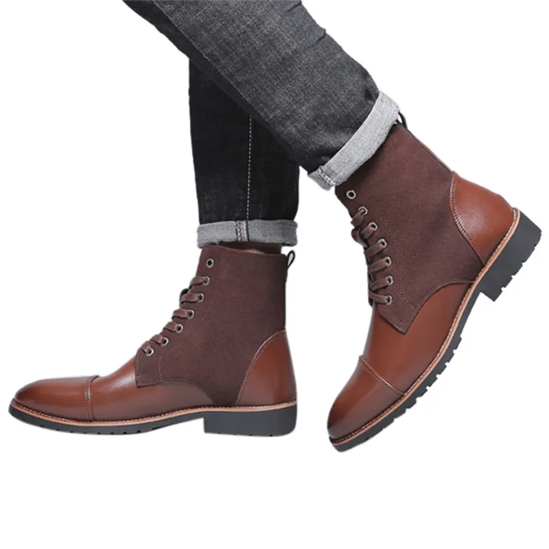 BW Zapatos De Hombre/ г.; модные мужские короткие ботинки с острым носком в британском стиле; мотоциклетные ботинки; Para men 5 - Цвет: BW