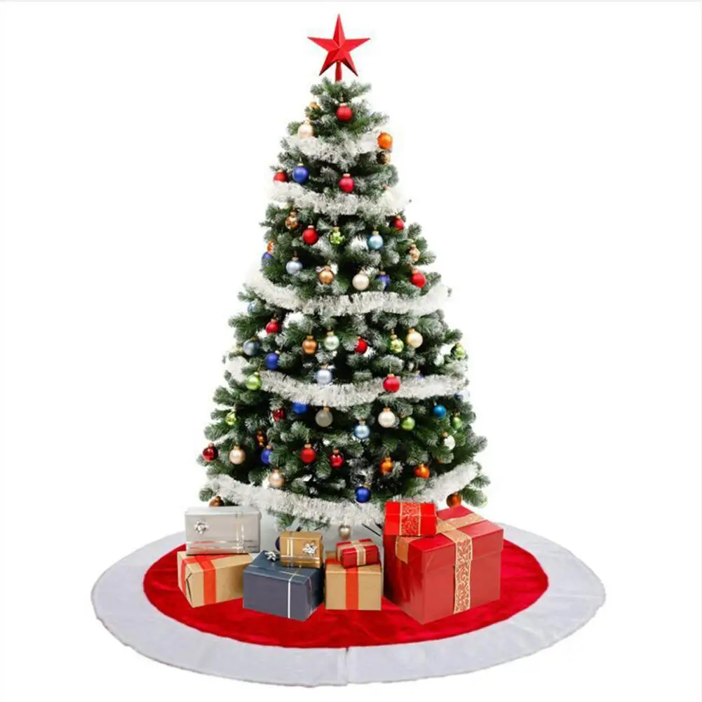 

122CM Oversize Christmas Tree Skirt Plush Traditional For Christmas Festival Decoration Comfortable And Durable Quick Delivery