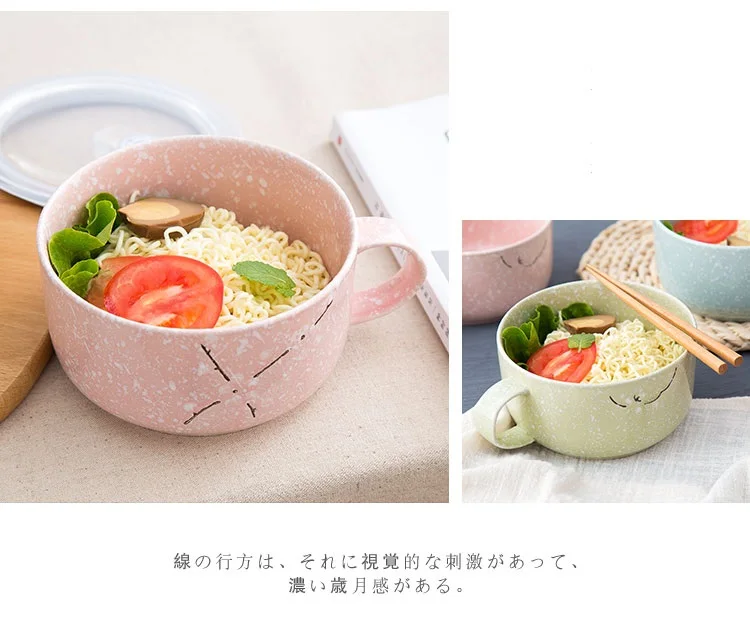 OUSSIRRO 1000ml Creative Ceramic Mug with Cover Special Slotted Cup Breakfast bowl Mug Home Office Fancy Gift for Tea Drinker