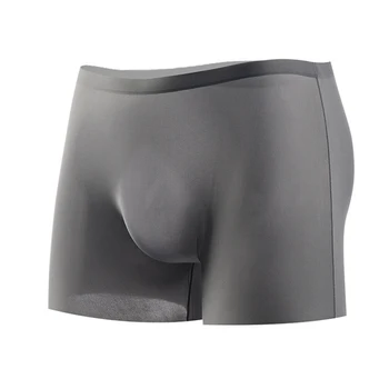 

Summer New Ice Silk Men'S Underwear Ultra-Thin Breathable Seamless 3D Three-Dimensional Stamping Boxer Pants Transparent