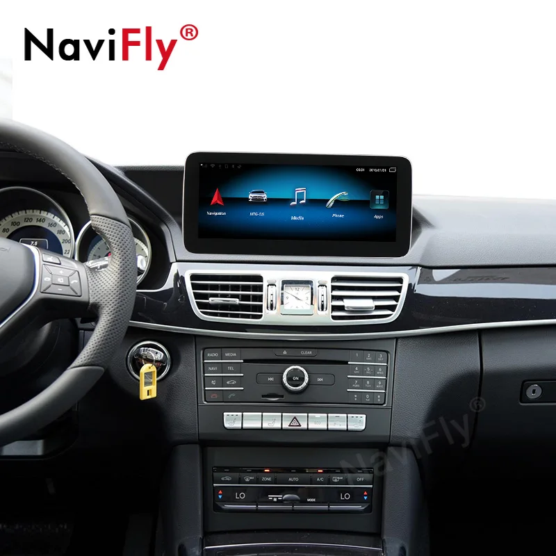 Автомобильный dvd-плеер NaviFly Android 9,0 для Mercedes benz E Class W212 2009- gps навигация ips экран восемь ядер 4 Гб+ 64 Гб wifi