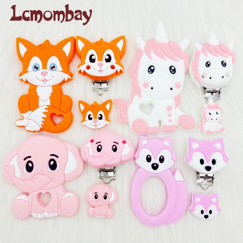 Baby Teething-Toy Fox-Silicone-Beads Pacifier-Clips Oral-Care Bpa-Free 3pcs/Lot And DIY