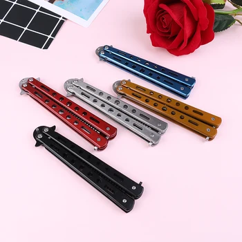 

Stainless Steel Practice Outdoor Camping Knife Comb Butterfly In Knife Trainer Training Folding Knife Dull Tool