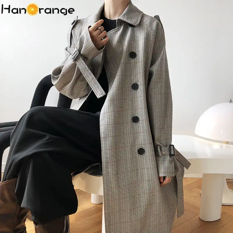 trench pied de poule femme