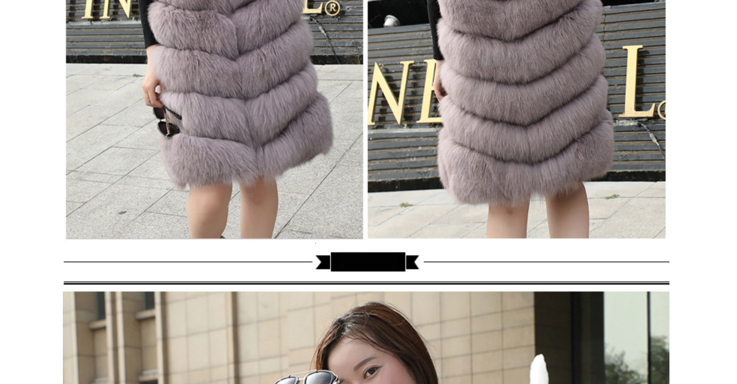 Sale Real Fur Vests Long Winter Women Fur Vest Female Sleeveless Genuine Fur Vest Ladies Fashion Luxury Slim Warm High Quality 2019 35