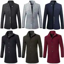 Повседневная теплая шерстяная верхняя одежда, Тренч, пальто, британская Длинная зимняя мужская куртка