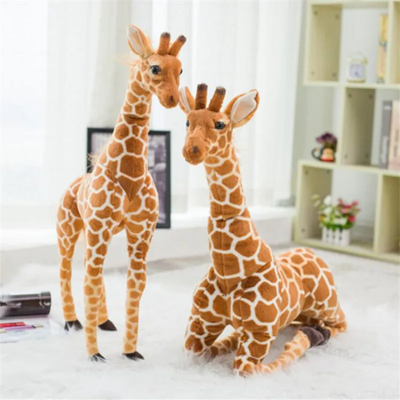 Огромная реальная жизнь жираф плюшевые игрушки милые чучело куклы мягкая имитация кукла "Жираф" Рождественский подарок на день рождения детская игрушка