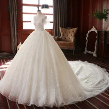 Optcely Robe De Mariee, сказочное бальное платье, романтичное свадебное платье с открытыми плечами,, с аппликацией в виде поезда, расшитое бисером, ретро, платья невесты