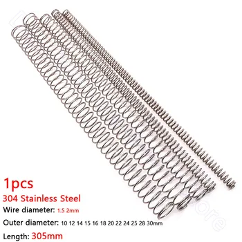 

305mm Compression Spring 304 Stainless Steel Pressure Spring Wire Dia 1.5 2mm Outer Dia 10 12 14 15 16 18 20 22 24 25 28 30mm