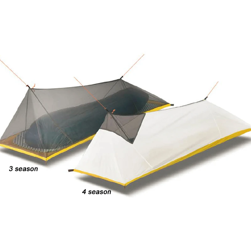 250G Ultralight Outdoor 4 seasons mesh tent Camping Tent Single Person Body Inner Vents mosquito net for fishing tourist | Спорт и