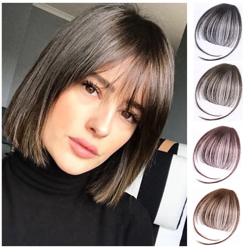 Wig air bangs Wig Non Remy Hair Short Hairpieces for women Hair Extension  Clip In Front Hair Bangs Wigs Hair 100% Human Hair|Bangs| - AliExpress