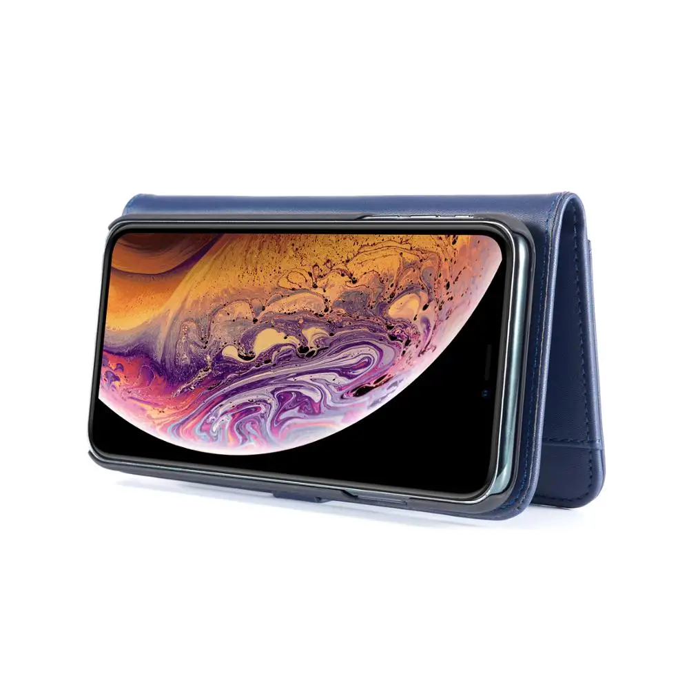 Кожаный флип-бумажник из овечьей кожи, магнитный съёмный корпус, чехол для iPhone 11 Pro Max 6 7 8 X XS XR XS Max