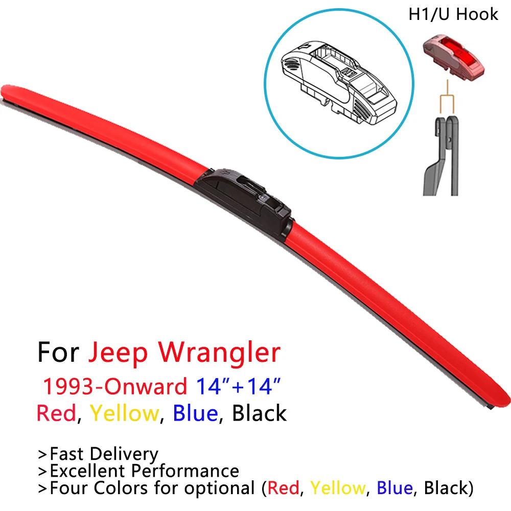 HESITE цветные гибридные стеклоочистители для Jeep Wrangler JK JL TJ YJ Accessories1997 2006 2007 2015 2018 2019