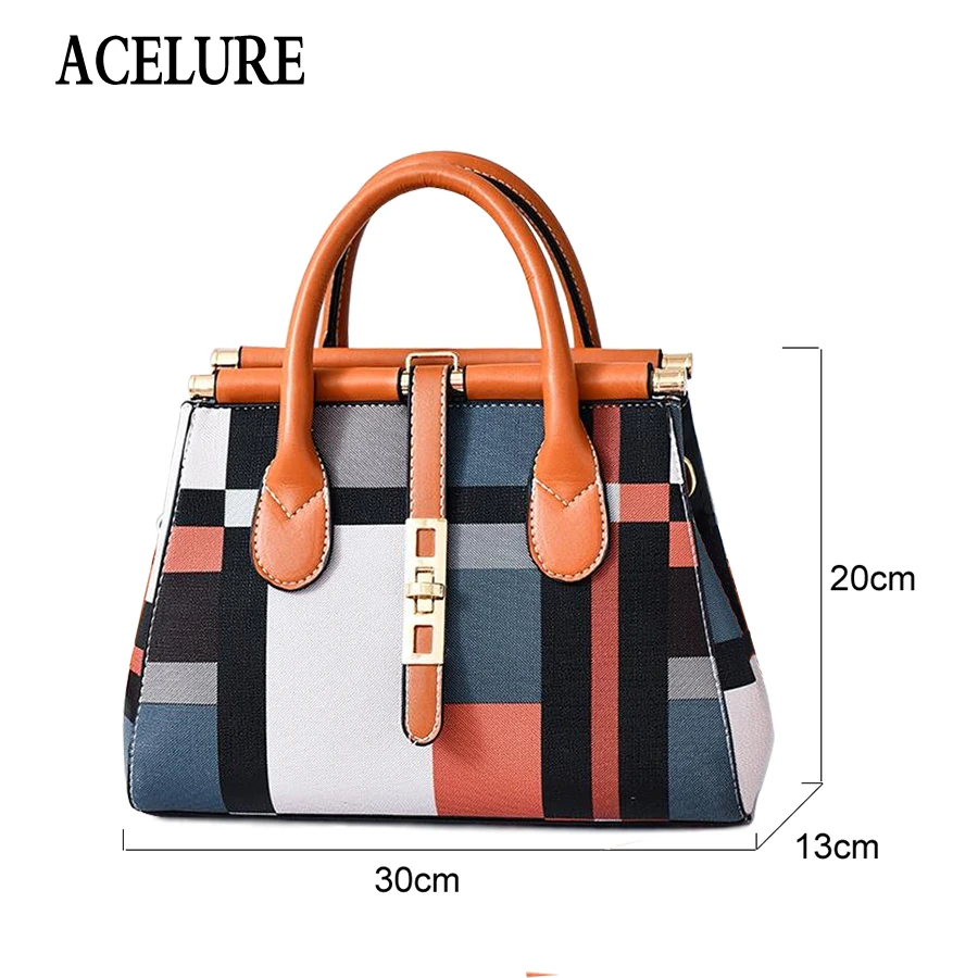Beste ACELURE Tas Vrouwen Handtas Mode Vrouwen Tas PU Lederen Draagtas Dames Designer Patchwork Handtassen Vrouwelijke Toevallige Grote Schoudertas