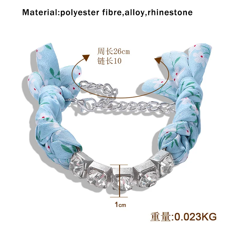 Cpop Rhinestone Polyester Fibre Zircon Bracelet Colorful Crystal Stone Creative Charm Bracelet Women Simple Jewelry Accessories