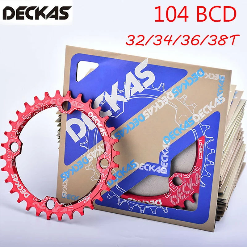 Deckas 104BCD цепь MTB круглая цепочка кольцо из алюминиевого сплава узкая широкая цепь кольцо дорожный велосипед горный велосипед одинарная цепь