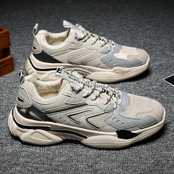 

TGoBro Casual Shoes Men's Summer Thick Bottom Lace Up Breathable Sports Upper Sports Men's Shoes Fashion Shoes Basketball Shoes