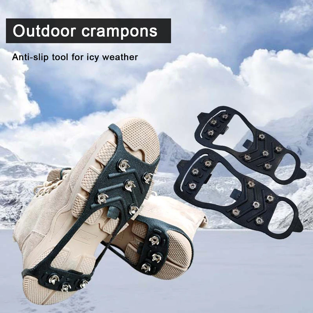 Crampons Antidérapants Chaussures - Lot 2 Paires - 5 Pointes Acier