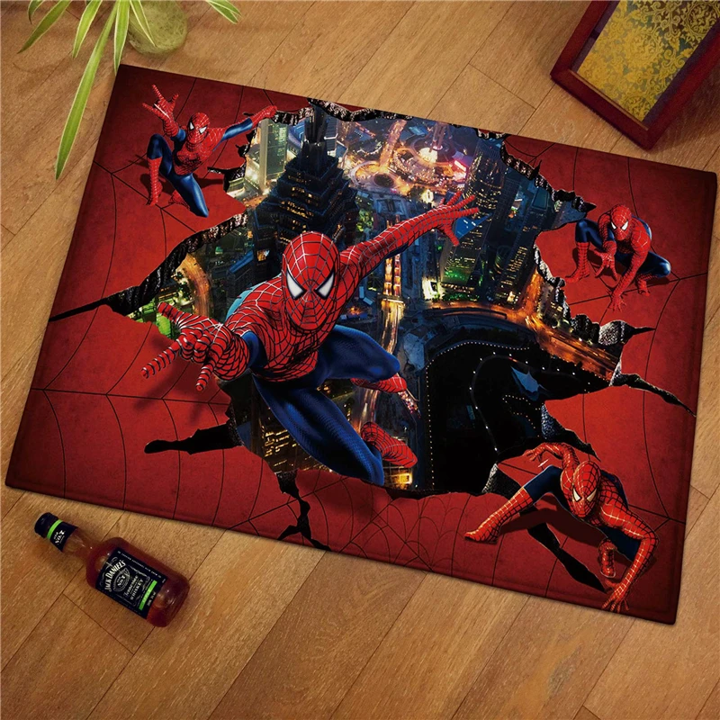 Tapis de sol imprimé Spiderman pour enfants | Tapis de cuisine, pour salle de bain, table de séjour, 60x40cm