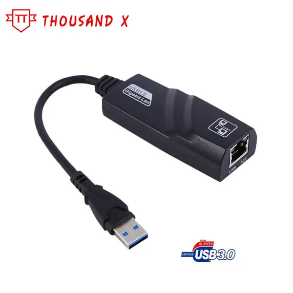Подключаемый сетевой адаптер USB3.0 к RJ45 1000 Мбит/с Plug and Play кабель Ethernet-карты черный |