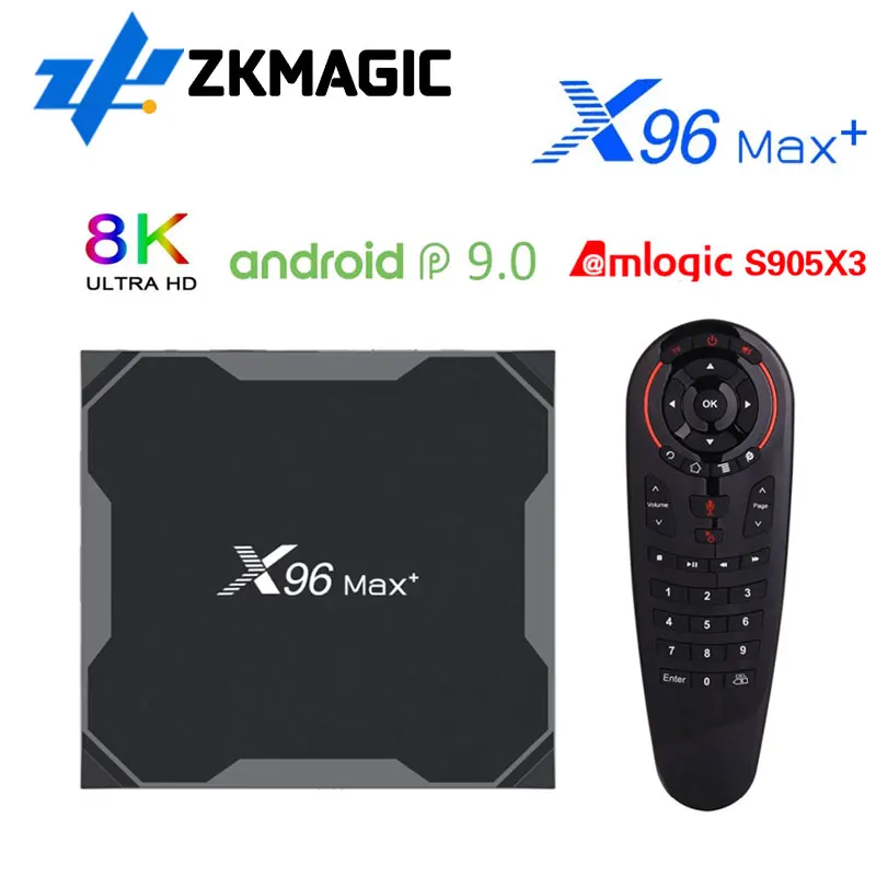 X96MAX Plus2 4/64 Android 9.0 Smart TV Box Amlogic S905X3 Quad Core Dual Wifi 2.4/5.0G 1000M 4/32GB 8K HD X96 MAX S905X3 TV BOX