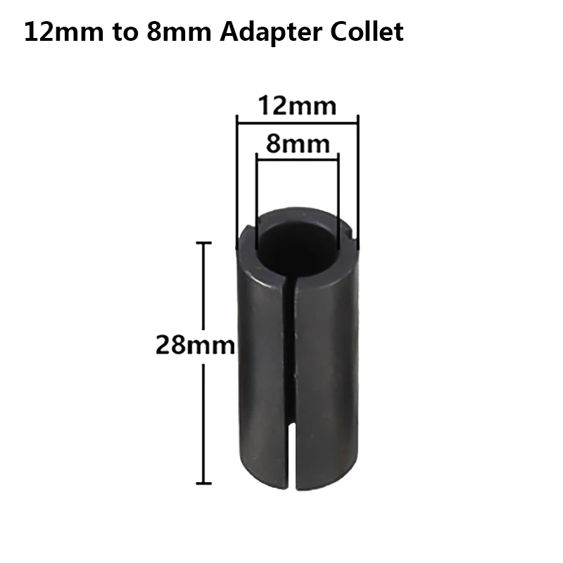 12mm to 8mm Хэмптон-1 шт. адаптер цанговый хвостовик 6/6. 35/8/9,5/10/12/12,7 мм Концевая фреза держатель адаптеров фрезерный станок с ЧПУ держатель инструмента - Длина режущей кромки: 12mm to 8mm