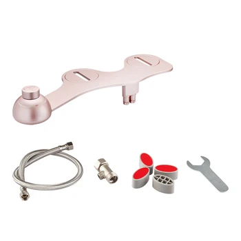 

Cleaning Nozzle Fresh Water Non-Electric Mechanical Bidet Toilet Attachment Lady Washing Butt Spray(Rose Gold)