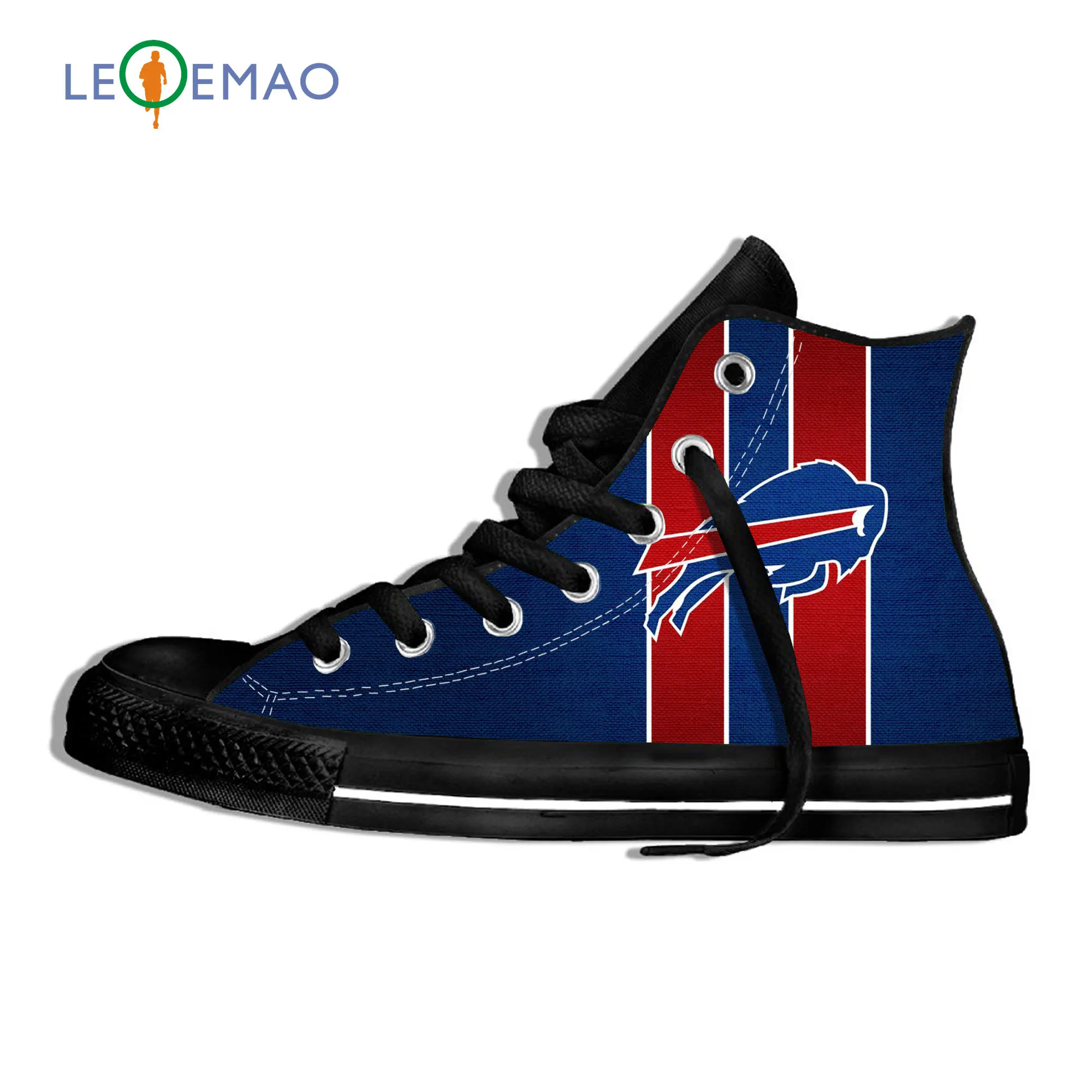 Bills Breathable Running Shoes Black Spring Autumn Buffalo Fans Walking Shoes Men Women Custom Canvas Sneakers