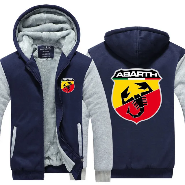 Зимняя мужская куртка худи утепленная для Abarth Толстовка стиль Модные Повседневные Пальто g - Цвет: 12