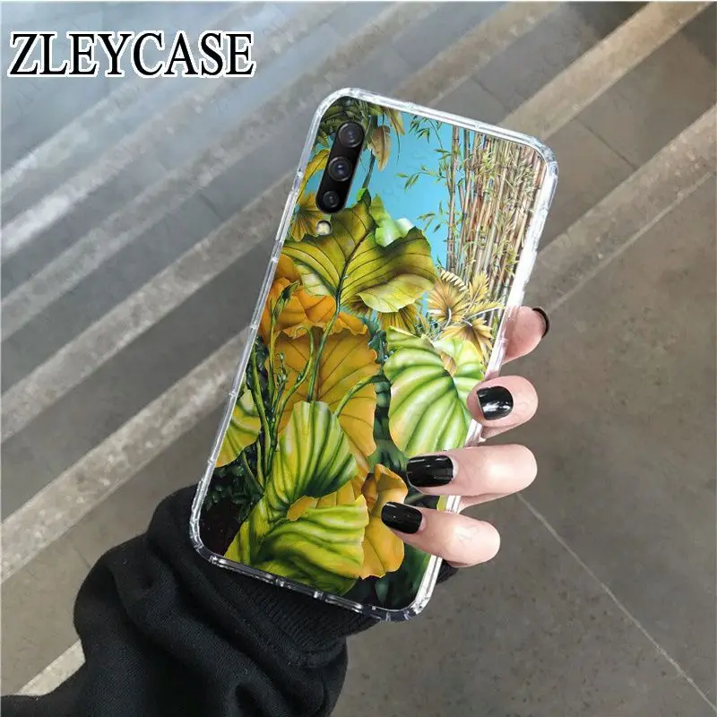 Summer tropical  Palm Leaf Banana Leaf Flowers