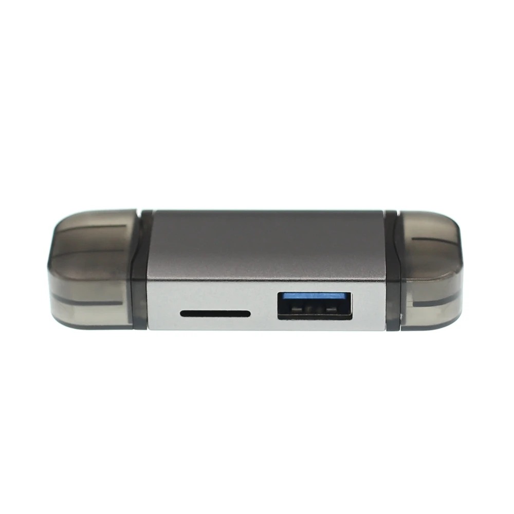 Usb-концентратор Pingle 3 в 1 с кардридером USB2.0 type-C Micro USB HUB OTG для мобильного телефона и ПК