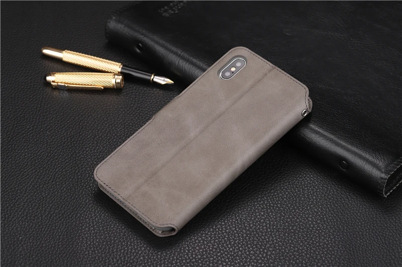 Модный чехол-книжка из искусственной кожи коровы для iPhone 6S 6 7 8 Plus X Xr Xs Max